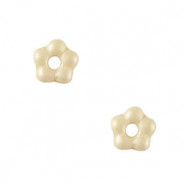Czech glass beads flower 5mm - Alabaster Sand beige - 02010-29344